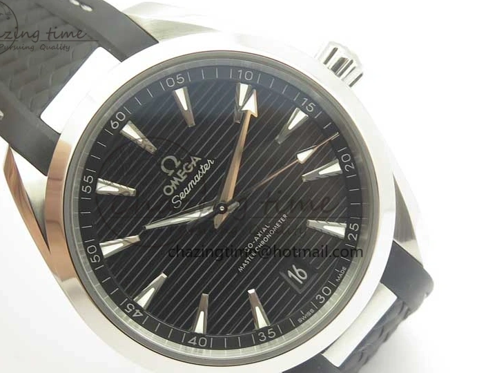 0312 Aqua Terra 150M Master Chronometers VSF 1:1 Best Edition Black Dial SS Hand on Black Rubber Strap A8900 Super Clone Unisex 8005